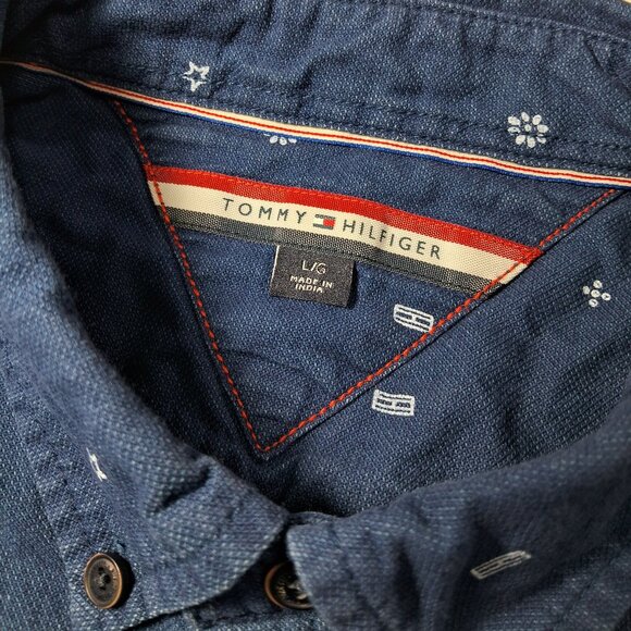 Tommy Hilfiger Navy/white Patterned Casual Shirt - Picture 4 of 11
